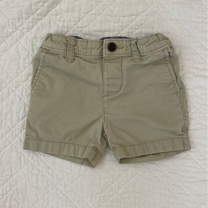 Oshkosh B’Gosh Tan Baby Chino Shorts With Pockets & Adjustable Waist Sz 12 mo